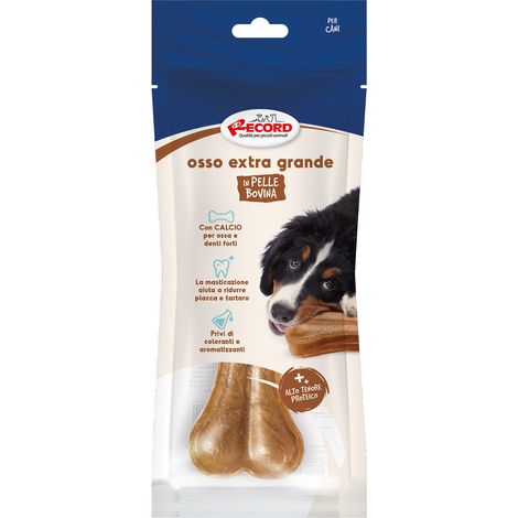 Osso extra grande termoretratto in pelle bovina da masticare per cani