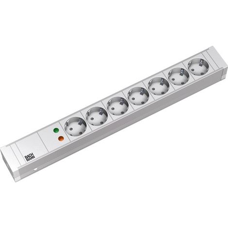 BACHMANN 19" 1,5HE 7xCEE7/3 ws 1xSPD Strom 2,0m CEE7/7, 333.004