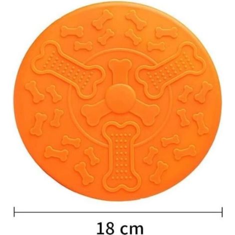 Hundespielzeug - Frisbee - Orange und Grün - Naturkautschuk - 18 cm - Leicht und flexibel