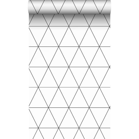 papier peint triangles graphiques noir et blanc  - Origin Wallcoverings (1/5)