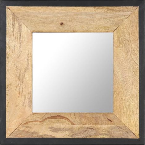 Miroir 50x50 cm Bois de manguier massif vidaXL (1/5)