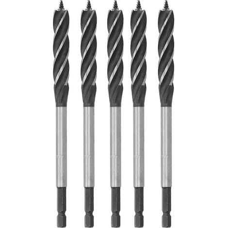 5-teiliges Set Zentrierbohrer mit 4 Schneiden für Holzbearbeitung, Industriebedarf, zum Aufreiben von 12 mm