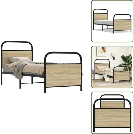 vidaXL Bettgestell ohne Matratze 80x200 cm Sonoma-Eiche Holzwerkstoff (1/5)