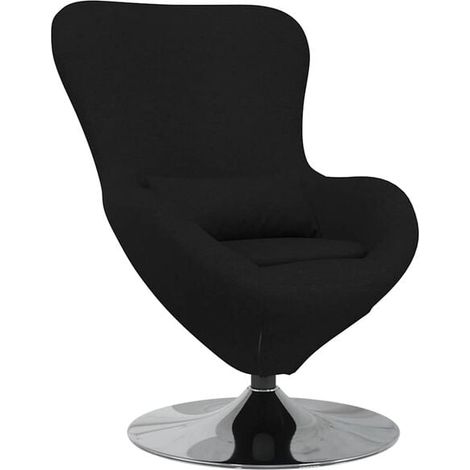 Chaise de bureau ergonomique ovale noire – Assise rembourrée, dossier inclinable, hauteur réglable (63 x 73 x 90 cm), tissu respirant – Idéale pour espace de travail, home office et bureaux profession (1/5)