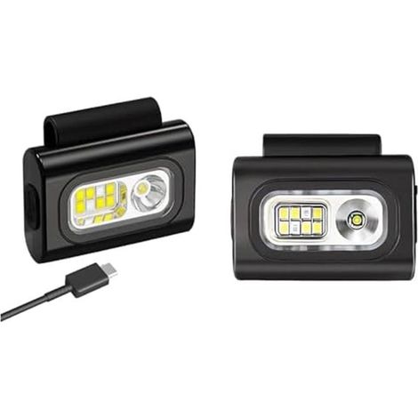 Ensemble de 2 lampes LED professionnelles à pince, avec 6 modes d'éclairage, rechargeables par USB, étanches, idéales pour la course à pied et le jogging. (1/5)