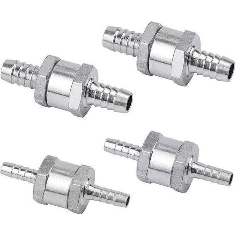 Set de 4 Clapet Anti-retour Gasoil 6/8/10/12mm, Valve à Carburant en Alliage d'aluminium avec Flèche pour pour Essence Diesel Voiture Bateau Moto (1/5)