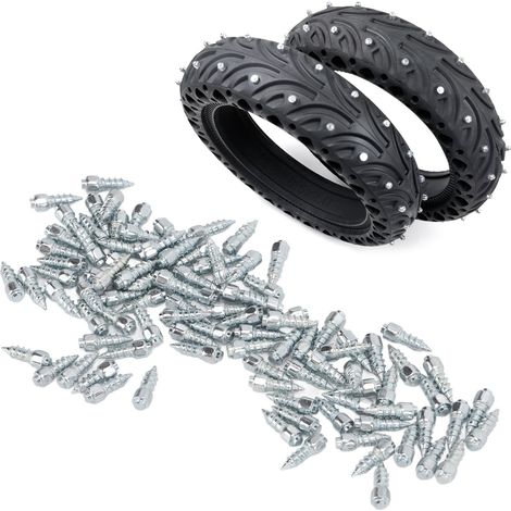 200 Pics Pointes Antidérapantes 4x12mm pour Pneus de Vélo avec Manchon de Perçage - Antiglisse Neige et Verglas