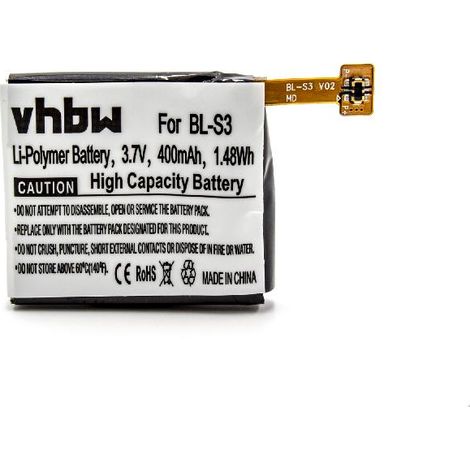 vhbw 1x Akku kompatibel mit LG Watch Urbane W150 Smartwatch Uhr Fitnessarmband (400 mAh, 3,7 V, Li-Polymer)