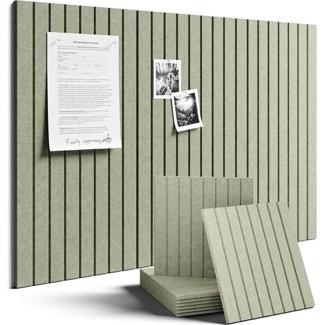 Tableau d'affichage mural en feutre vert 30 x 30 cm, lot de 6 panneaux décoratifs, panneau mémo pour bureau, chambre et salle de classe (1/5)