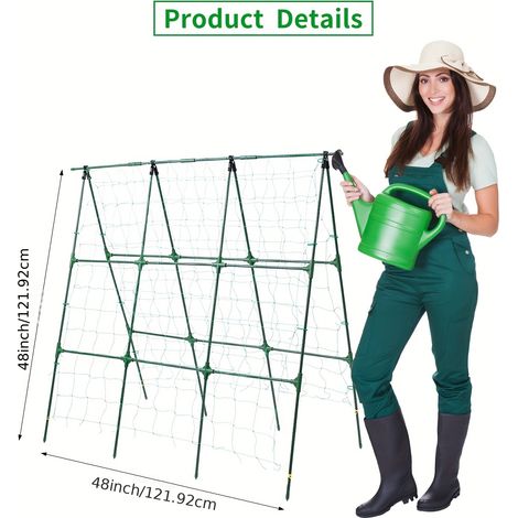 Treillis Plante Grimpante Exterieur, Treillis Concombre, Plantes Grimpantes 120x120cm Vert (1/4)