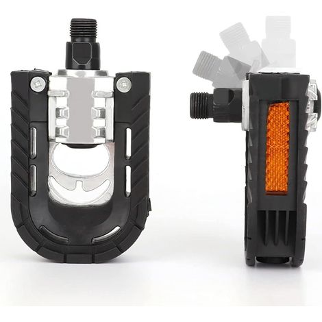 Pédales de vélo universelles pliantes 9/16 pouces avec bandes réfléchissantes, en aluminium, antidérapantes et étanches. (1/5)