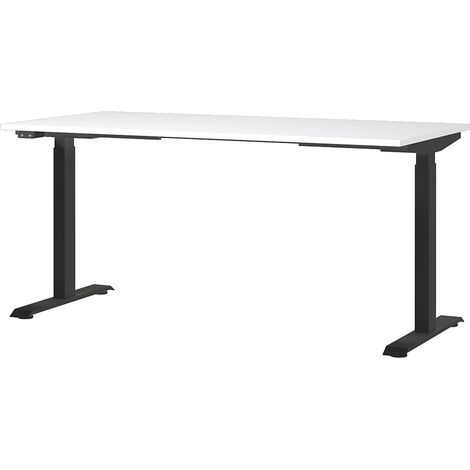 Schreibtisch 160cm, elektrisch höhenverstellbar, weiß, MEMPHIS-01 (1/5)