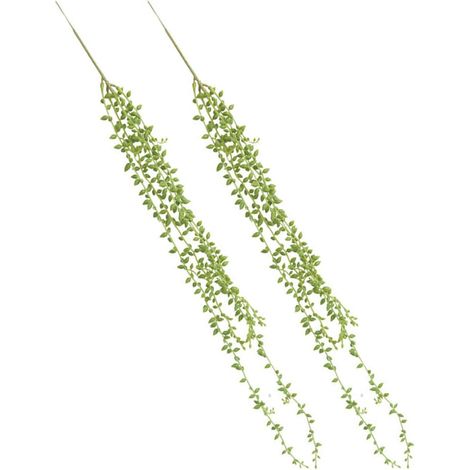 2 Pcs Plantes Artificielles en Plastique Vert pour Décoration Romantique de Balcons et Jardins Aspect Chic et Réaliste (1/5)