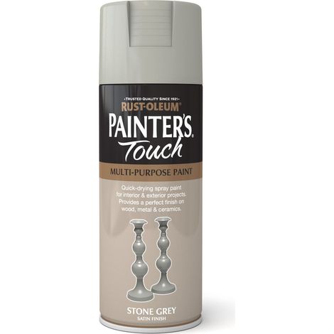 Rust-Oleum Painter’s Touch Spray Paint 400ml Satin - Stone Grey