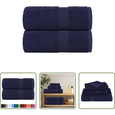 vidaXL Baumwollhandtuch - Waschtücher FROGN 2 Stk. Marineblau 30x30 cm 360 g/m² (1/5)