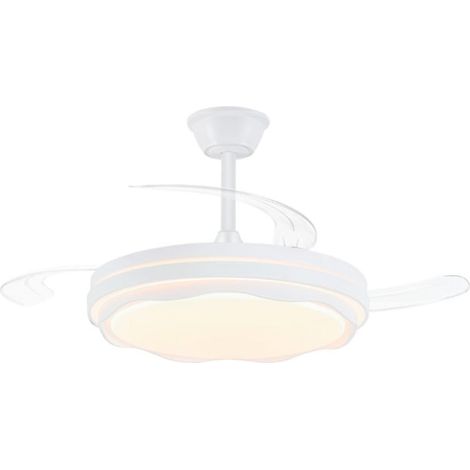 Ventilador de techo led cct, 3 aspas retráctiles 60 w, 6600 im, blanco, aspas ø106 cm, plafón ø15 cm, altura 30,5 - 40,5 cm