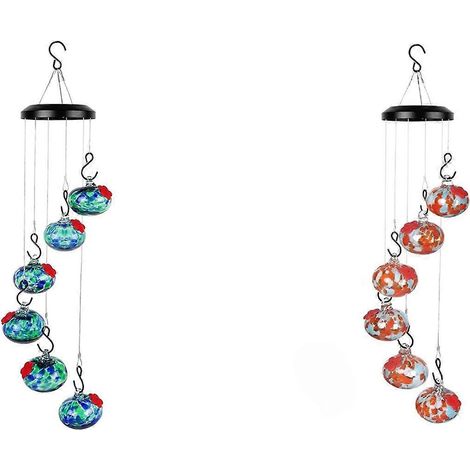 Charmante Windspiele und Vogelfutterhäuschen in Orange und Blau (1/5)