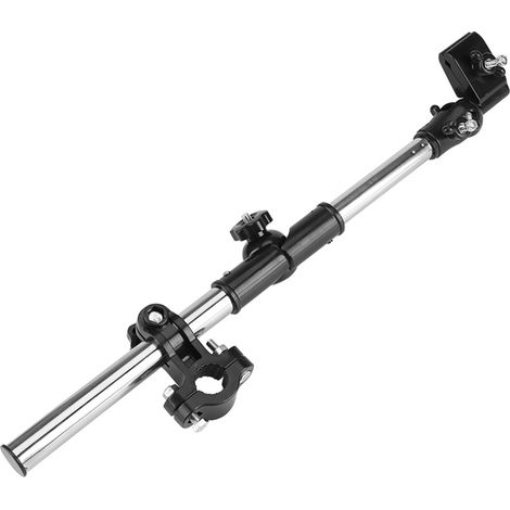 360° verstellbarer, ausziehbarer Schirmhalter für Kinderwagen, Buggy, Fahrrad, Stuhl (Schwarz)