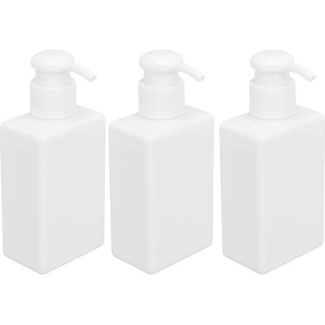 Flacon pompe vide 150ml x3, distributeur liquide plastique pour savon, shampoing, gel douche, lotion. (1/5)
