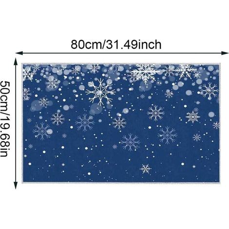 Tapis de cuisine Viflosae à motif flocon de neige de Noël, antidérapant, bleu, offres Black Friday 2024, compatible avec la décoration de Noël