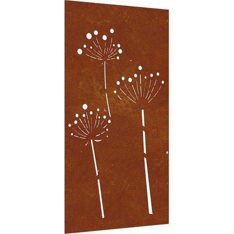 vidaXL Wanddekoration Garten 105x55 cm Cortenstahl Blumendesign