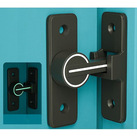 Verrou de porte intérieure lumineux de nuit, sans perçage, verrou de porte de salle de bain, verrou de porte fixé à la porte, brillant