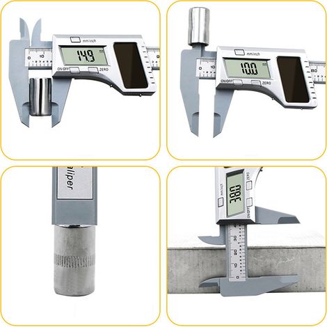 Solarbetriebener Kunststoff-Messschieber mit elektronischer Digitalanzeige, Mini-Messschieber 0-150 mm zum Messen von Antiquitäten und Schmuck. (1/5)