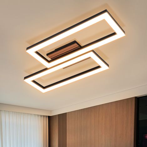 GBLY LED Plafoniera 8W 3000K Bianco Caldo Design Rettangolare Moderno con Effetto Legno Non Dimmerabile Illuminazione Soffitto per Camera da Letto Sala da Pranzo Soggiorno