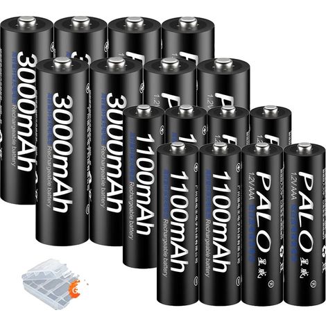 Batería recargable, cargador multibatería, pantalla LCD, 8 pilas AA y 8 pilas AAA. (1/2)