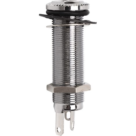 Jack fileté remplacement guitare, sortie droite laiton doré, embase jack pour guitare électrique basse argent, pièce accessoire instrument, 1 unité (1/5)