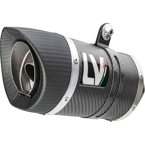 Terminale di scarico per marmitte slip-on LV Pro carbon compatibile Honda X-ADV 750 dal 2017 e Forza 750 dal 2021, design sportivo, finitura in carbonio, montaggio plug and play (1/5)