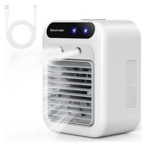 Tragbare Klimaanlage, leise mobile Klimaanlage, 500-ml-Luftkühler, Luftkühler, 2 Geschwindigkeitsstufen + 2 Nebelmodi, 15° Windrichtungsverstellung, Mini-Klimaanlage (1/5)