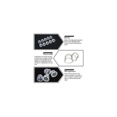 Ede 12 poires d'amorçage pour carburateur (19 mm et 22 mm) - Pompe d'allumage - Accessoires pour carburateur de débroussailleuse, tronçonneuse, souffleur et tondeuse à gazon