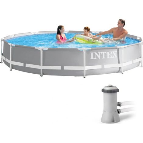 Piscina Tubular Redonda Con Marco Prismático - Diámetro 3,66 M - Intex