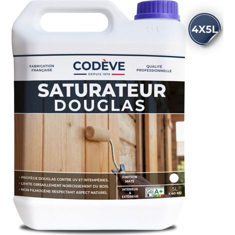 Codève Bois – Saturateur bois douglas 20 L – Protection contre humidité – Prépare les bois à finition – Rendement jusqu'à 13 m2/L