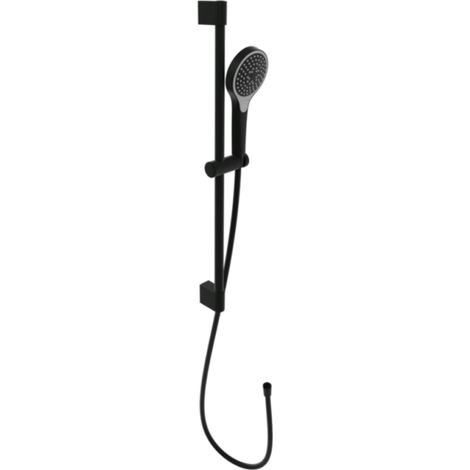 Villeroy & Boch Verve Showers - Conjunto de alcachofa de ducha, barra y manguera, 3 chorros, negro mate TVS109007UK0K5 (1/5)