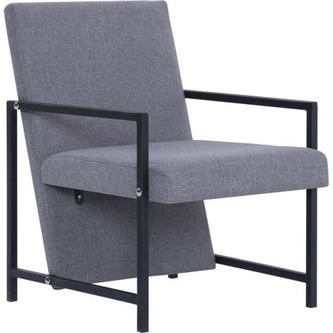 Fauteuil en tissu gris clair (1/5)