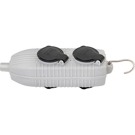 Bloc de prises électriques mobiles avec clapets 4 prises POWERBLOCK - Gris (1/2)