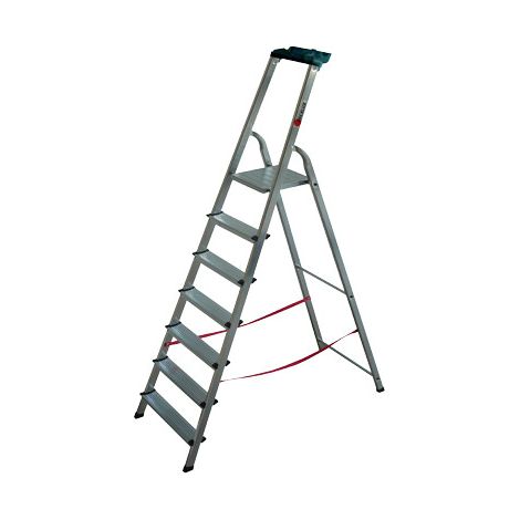 ESCALUX Escabeau 7 Marches en Aluminium MARCHALU PLUS V29761, Hauteur de Travail 3,42 m, Pliable, Garantie 2 ans