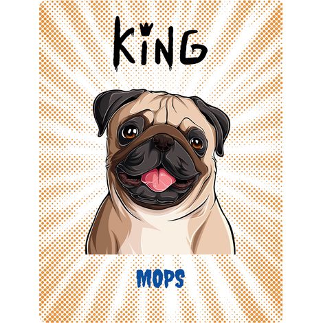 Placa King Pug - 20x28 cm