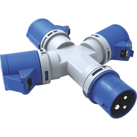 Adaptateur multiprise 3 Prises Couvercle fiche à 3 pôles Industriel IEC Convient pour Camping-Car, Camping Et Chantier