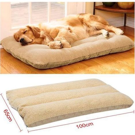Lit coussin moelleux pour chien 100x65x15 cm – Housse amovible et lavable – Fond antidérapant – Idéal pour panier ou sol (1/5)