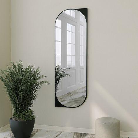 Espejo Burgio, Forma Rectangular, Tipo de Pared, Estructura Transparente, 52x152h cm Negro (1/5)