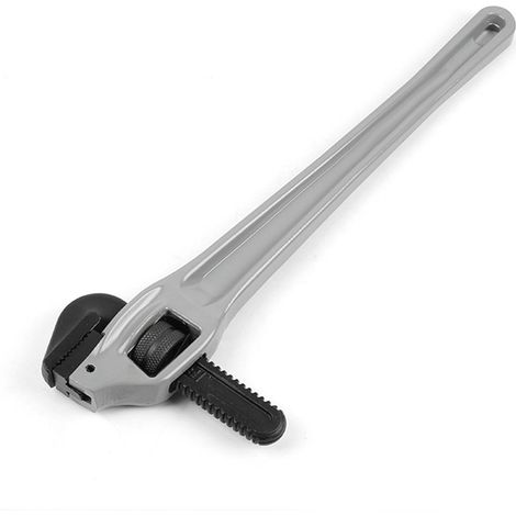 Llave para tubos descentrada y ajustable, robusta, fabricada en aleación de aluminio, con mordaza de gancho flotante de acero cromo-molibdeno y mango en I, apertura de 85 mm (18 pulgadas). (1/4)