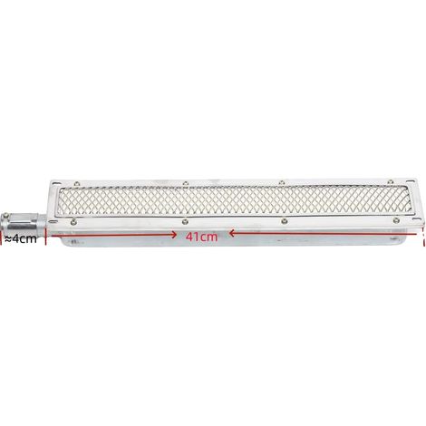 Griglia a gas, bruciatore laterale a infrarossi, struttura in acciaio inox, colore argento. (1/2)