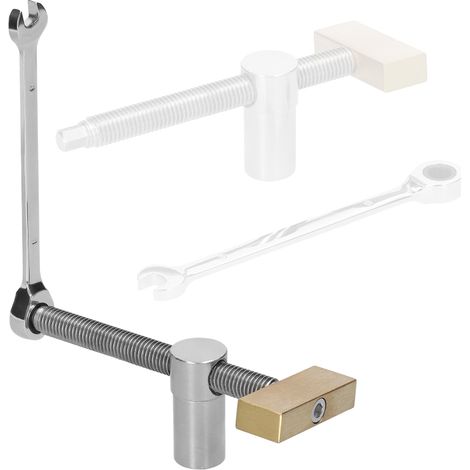 Étau d'établi pour trou de 19 mm, pince de bureau en acier inoxydable, fixation rapide, kit d'outils de serrage réglable pour établis et menuisiers (1/5)