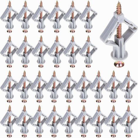 100 Ensemble Cheville avec Vis pour Plaques de Plâtre, Cheville Beton Vis Cheville Placo, Cheville Expansion Cheville et Vis Fixations pour Murale en Plaques de Plâtre (1/5)