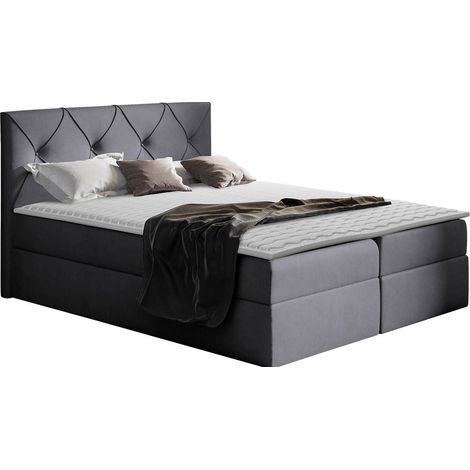 Lit boxspring Litus, Zetta 304, Unique, Continental, 120x200, Tissu, Disponible, 127x208x103cm (1/5)