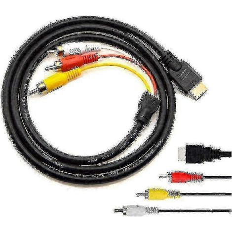 Câble adaptateur HDMI vers 3 RCA composite AV, adaptateur vidéo et audio 1080p, pour TVHD/DVD 2025 (1/4)