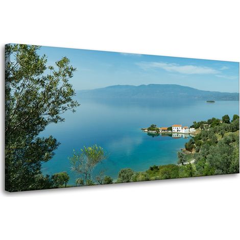 Leinwanddruck Natur Berggipfel und Meer 80x40